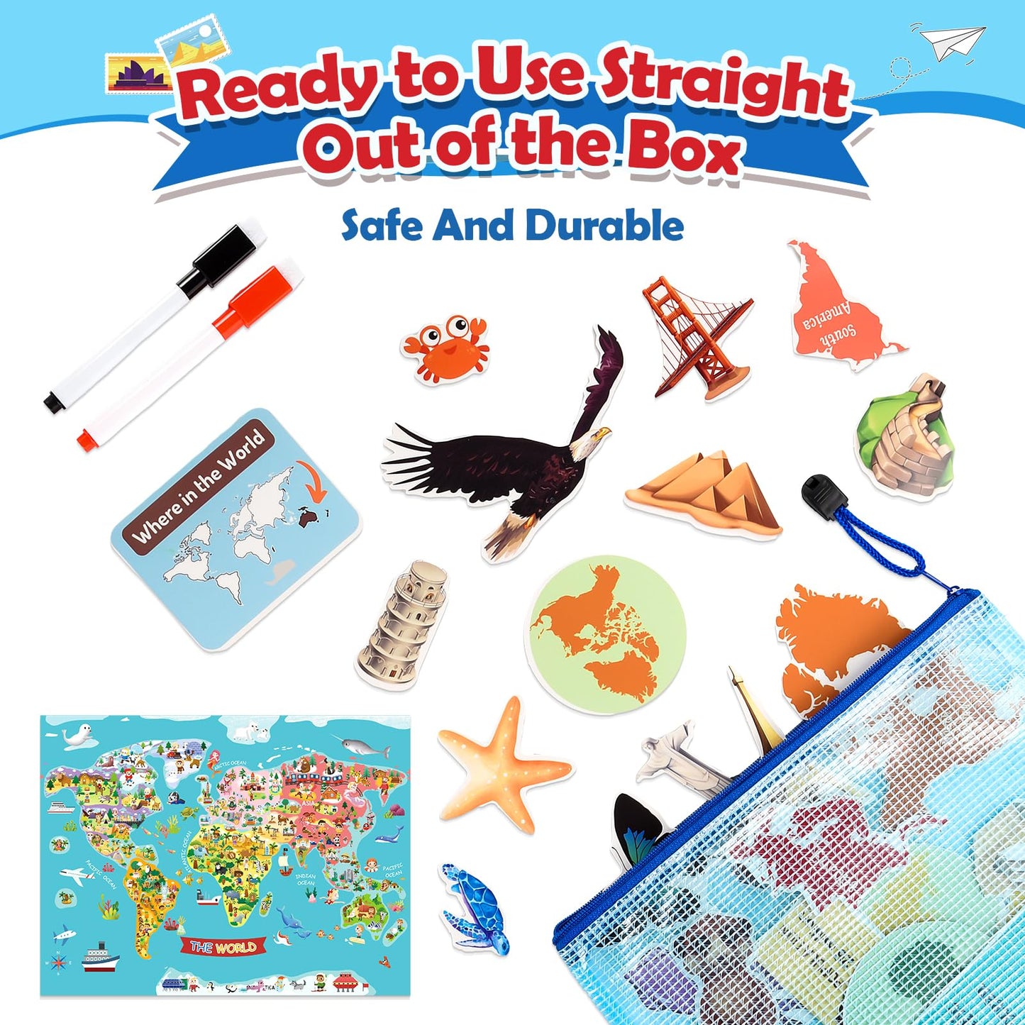 WethCorp Geography Busy Book - Sensory Educational Toy for Kids 3-8, Perfect for Homeschool & Birthday Gifts, Ages 5-7