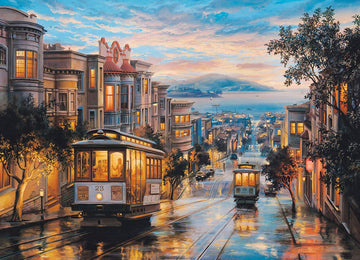 EuroGraphics 1000-Piece Puzzle - San Francisco Cable Car Heaven by Eugene Lushpin, Cardboard Material, Model 6000-0957