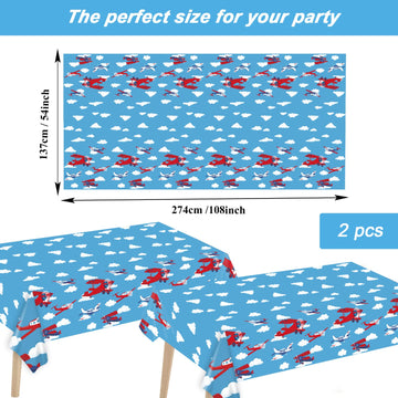 98 Pieces Airplane Birthday Party Decorations Supplies Airplane Party Plates And Napkins Plane Theme Paper Tableware Set Tablecl