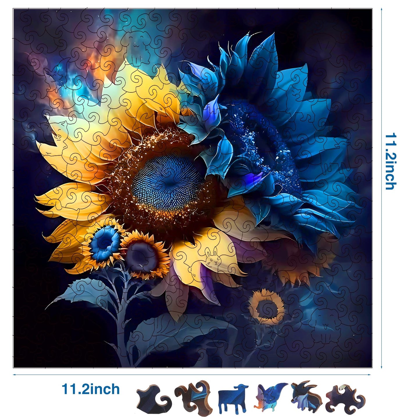 Wooden Puzzle For Adults, 248 Piece Unique Animal Shaped Wooden Jigsaw Puzzles, Wooden Puzzle Adults Family Game Gift For Adults