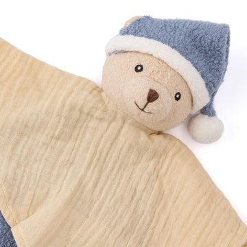 CUDDLE CORNER Organic Cotton Stuffed Animal Rattle Baby Toys Plush Polar Bear Cuddle Cloth and Hand Grip Ring Rattles Plush Toy Set for Newborns Infant Boys Girls 2 PCS