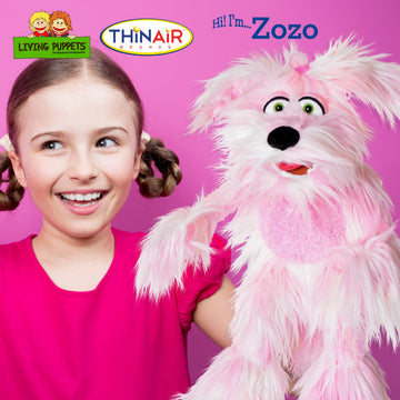 Playful Minds 20-Inch Plush Pink Dog Puppet - Soft Polyester, Safety Certified, Teacher-Recommended for Boys and Girls