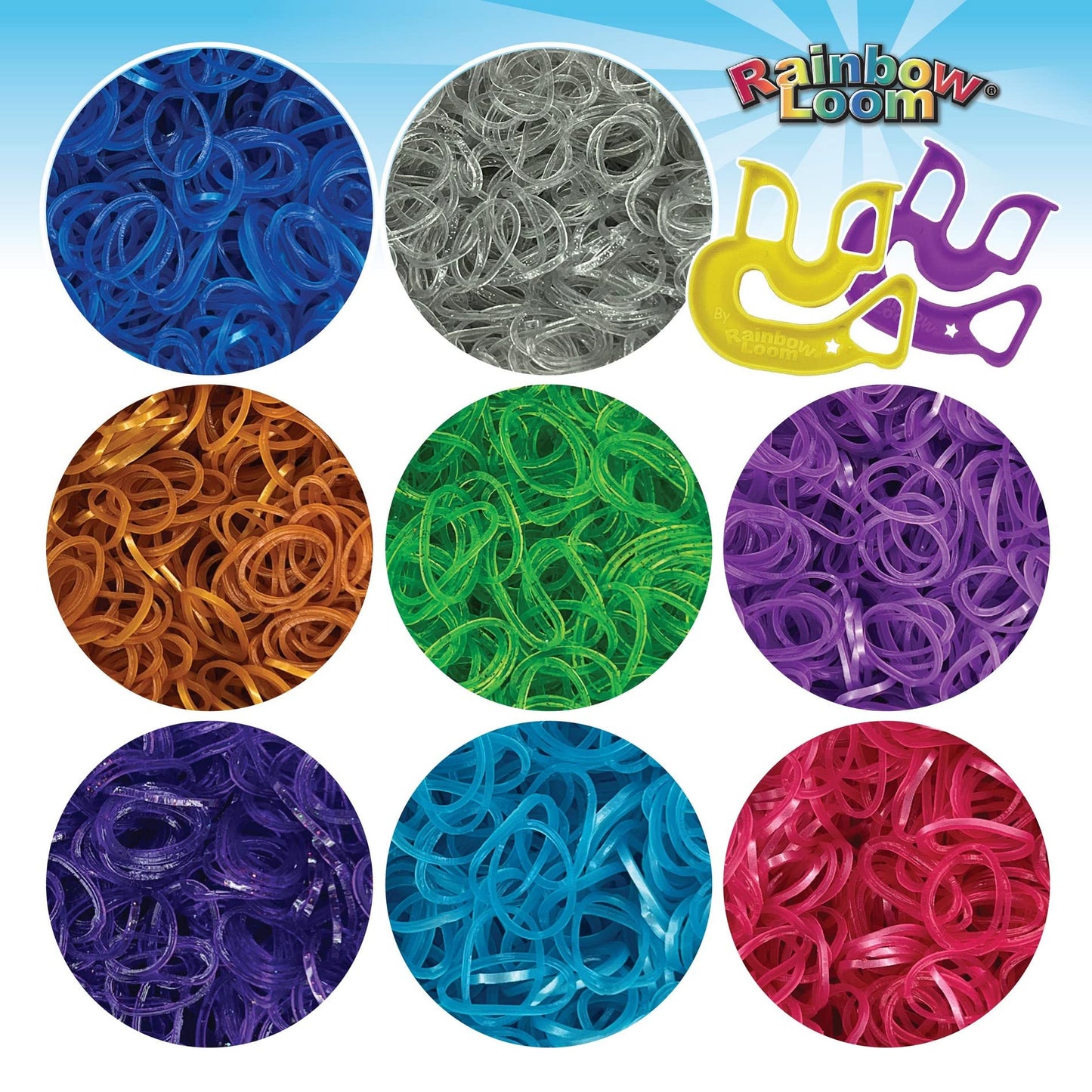 Rainbow Loom® Treasure Box Sparkle Edition, 8,000 Rubber Bands In 8 Different Sparkly Colors, And A Bonus Of 2 Happy Looms, Great Activities For Boys And Girls 7+