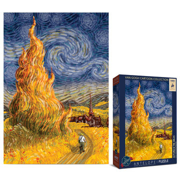 Antelope 1000 Piece Puzzle for Adults, Van Gogh Jigsaw Puzzles by Artist Alireza Karimi Moghaddam, Paper, Autumn in The Arles, 2