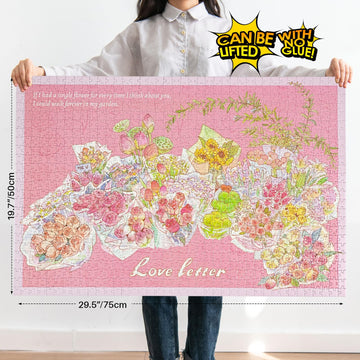 Momibook Puzzles For Adults 1000 Piece Jigsaw Puzzles Of All Flowers Come To You, Painting Image Difficult Challenging Hard Impo