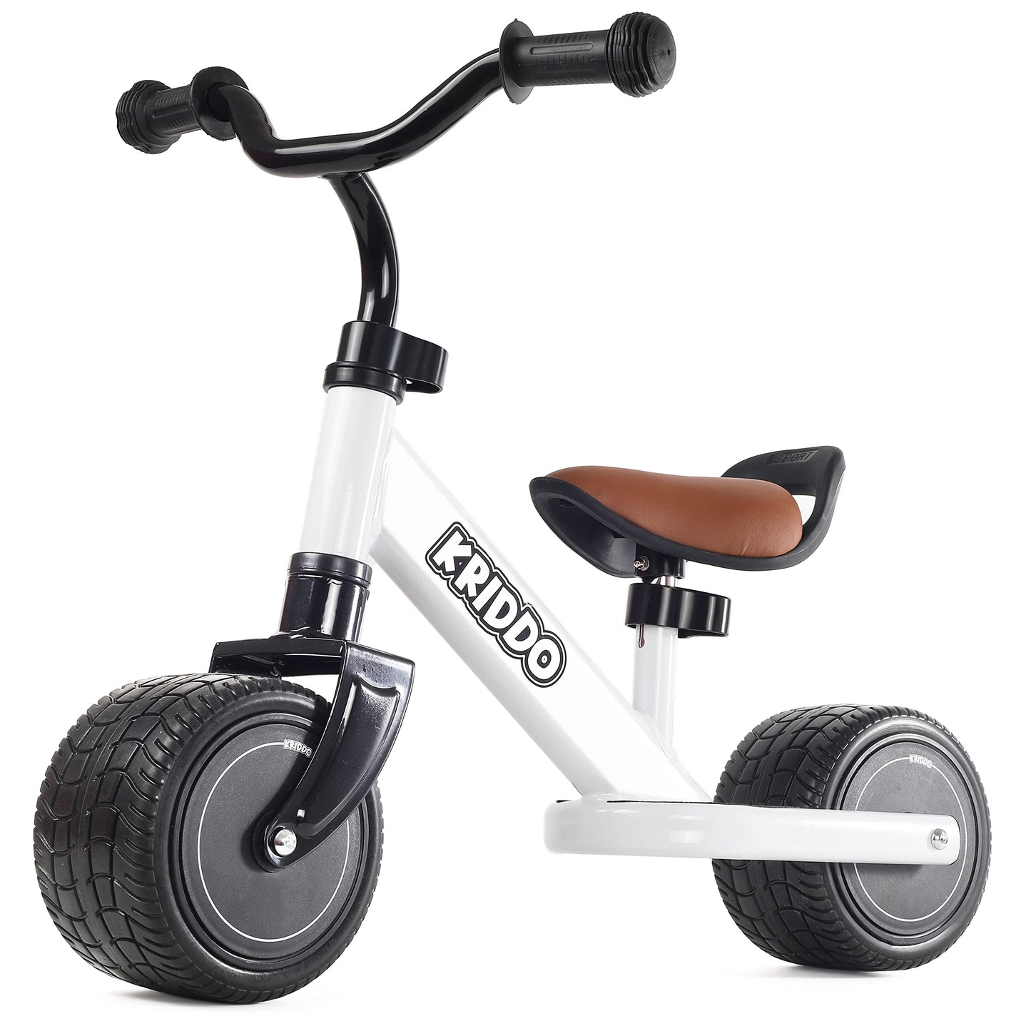 Kriddo Baby Balance Bike 1-2 Year Old, Mini Cruiser Bike For One Year Old First Birthday Gifts Baby Toys 12 Months To 2.5 Year Old, White