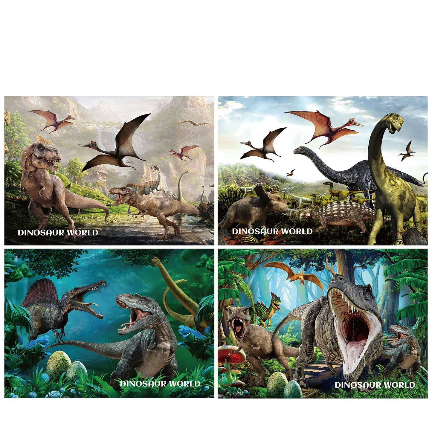 Sitimmger Dinosaur Puzzles For Kids Ages 4-8,4 Packs World Of Huge Dinosaurs Puzzles Toys Games For Kids, 4-In-1 Puzzles Set Best Gift For Boys And Girls Challenging Puzzles