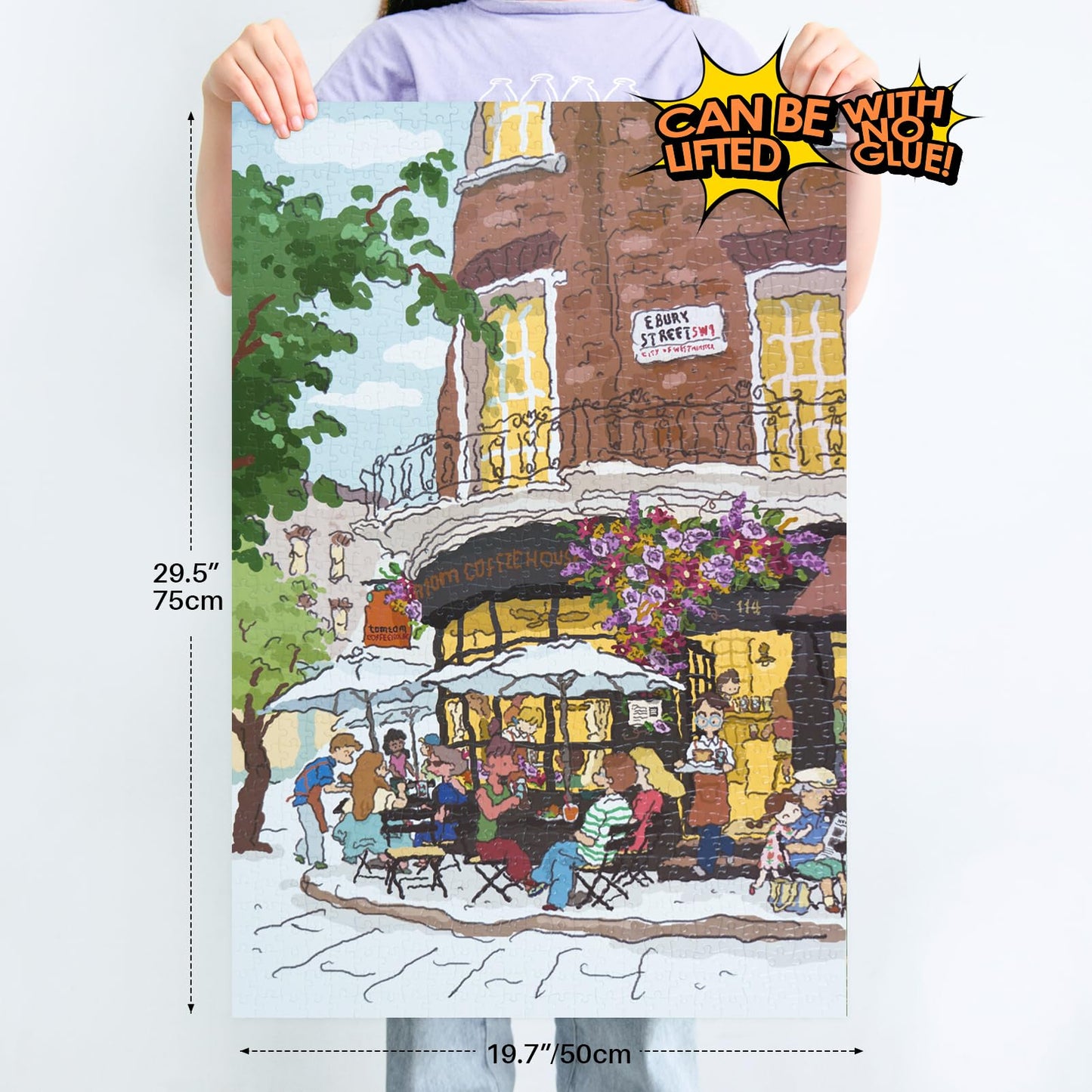 MOMIBOOK Puzzles for Adults 1000 Piece Jigsaw Puzzles of Afternoon at The Corner, Painting Image Sotre Puzzle Challenging Hard I