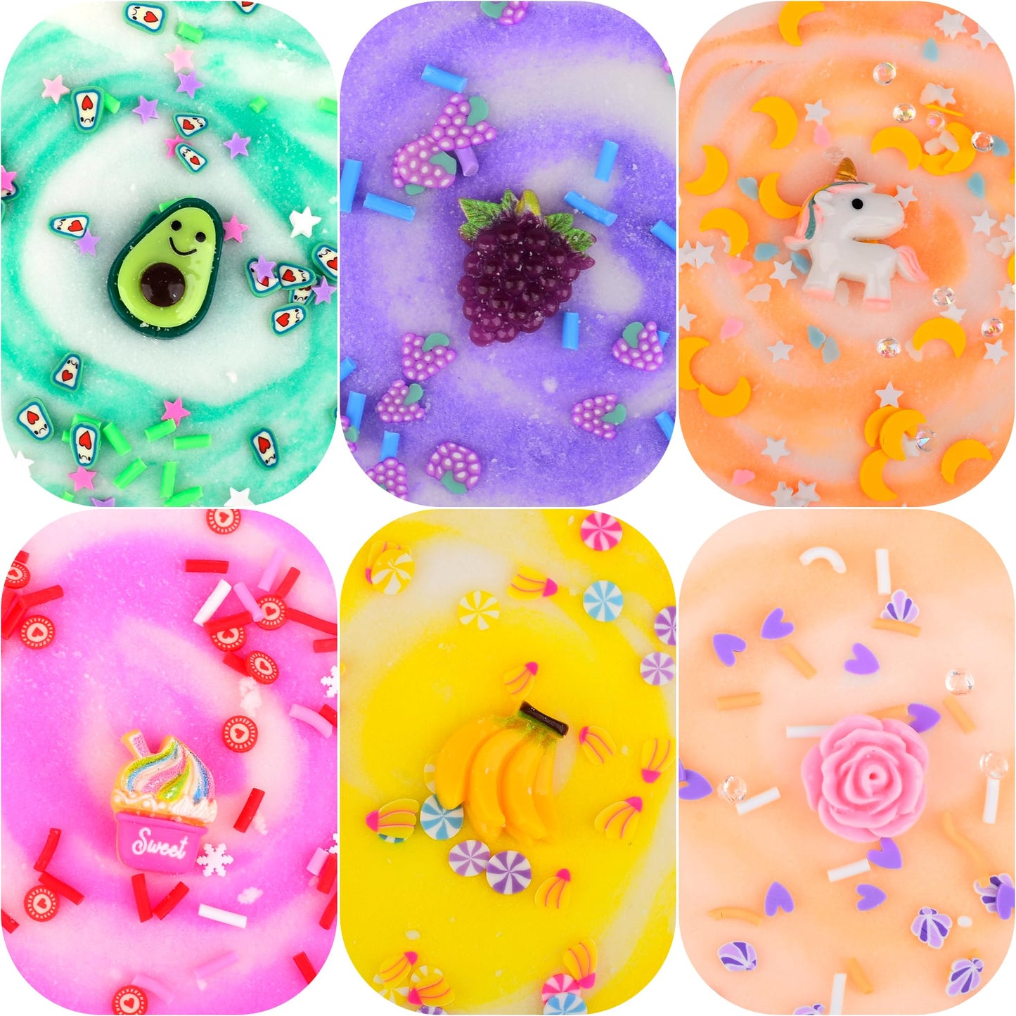 12 Pack Cloud Slime Kit Two-Toned Fidget Toy, Educational Slime Toys, Birthday Gifts Prize Party Favors For Girl Boys Kids 6 7 8