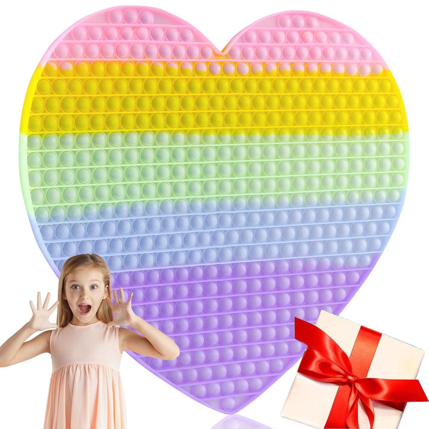 Big Fidget Sensory Toys For Kids,19.3 Inch Super Large Jumbo Push Bubble Silicone Squeeze Toy For Autism Anxiety Stress Relief G