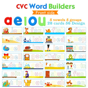 Springflower See & Spell Matching Letter Toy,Learning Educational Toy For 3 4 5 6 Years Old Boys And Girls,Preschool Learning Activities,Shape & Color Recognition Game,Cvc Word Builders For Kids,80Pcs