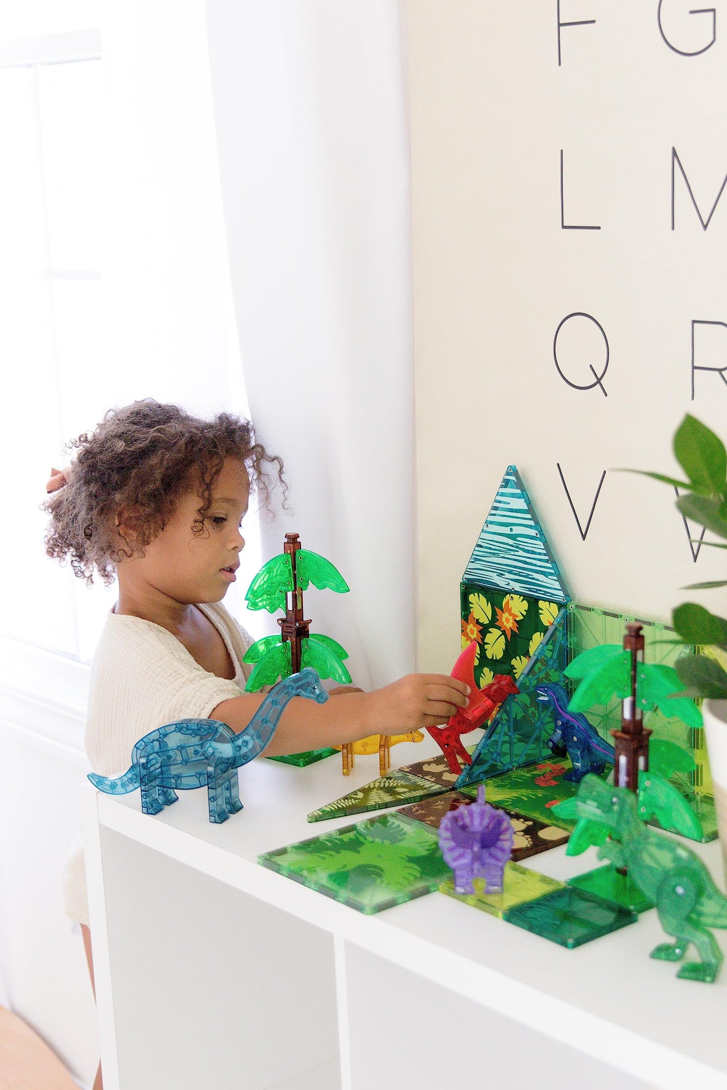 Magna-Tiles Dino World Xl 50-Piece Magnetic Construction Set, The Original Magnetic Building Brand