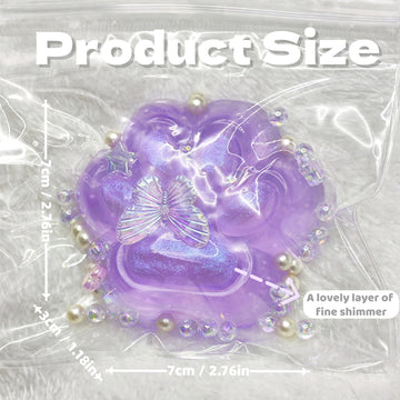 2.76 Inch Squeeze Toys Cat Paw Handmade Squeeze, Purple Glitter Transparent Squeeze Paw, Cute Soft Squeeze For Stress Relief, Fi