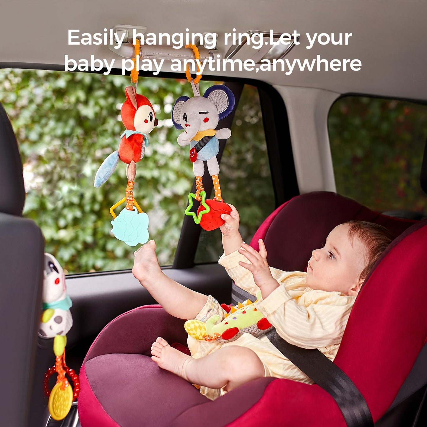 Tumama 4 Pack Baby Toys For 0 3 6 9 12 Months, Hanging Crib Toys For Newborn Infant Development, Car Seat Stroller Soft Plush Rattles Toy For Babies