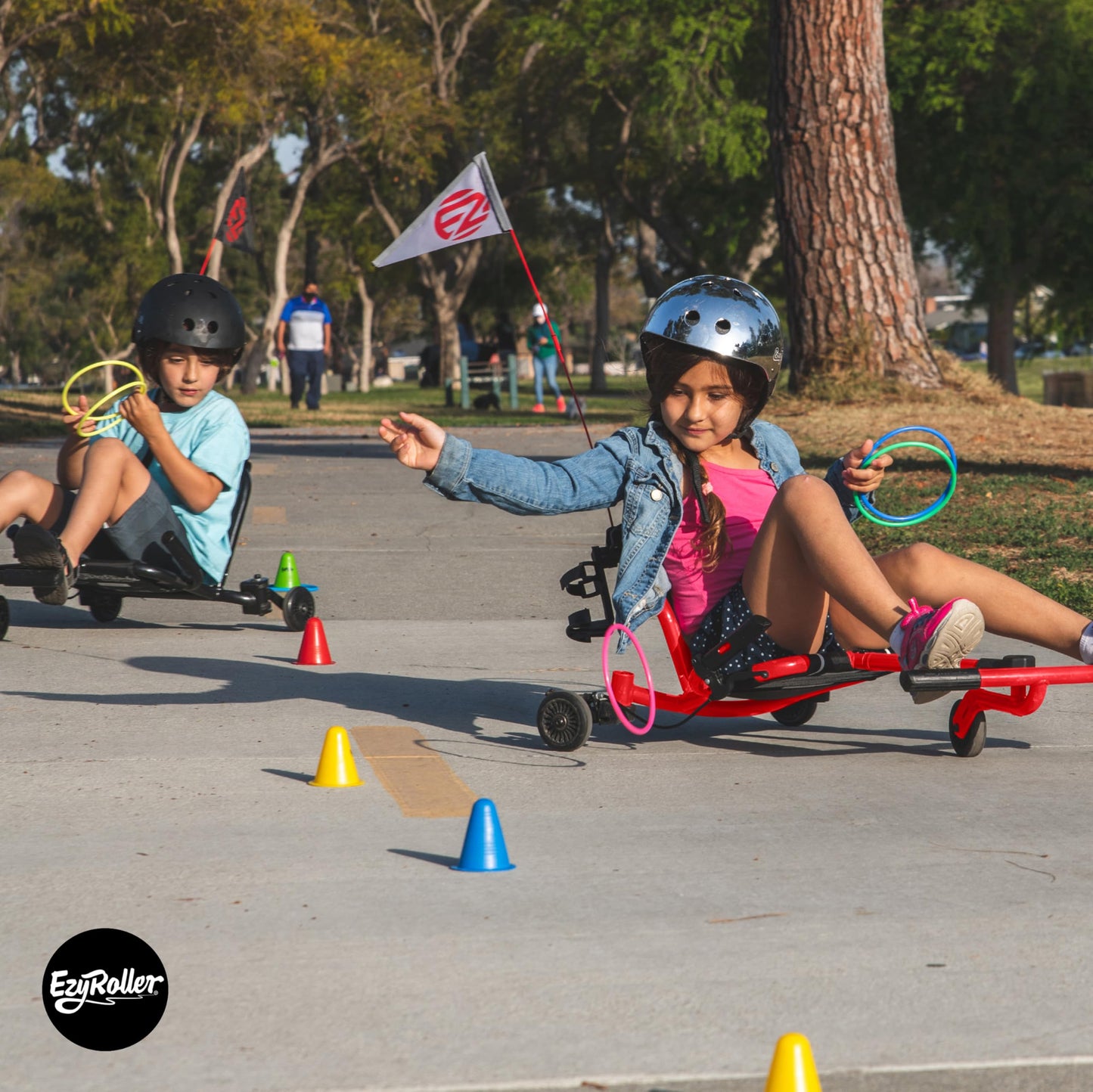 EzyRoller Drifter-X Ride-On Toy for Ages 6+, Alloy Steel, Red, Model EZD1XB, Up to 150lbs