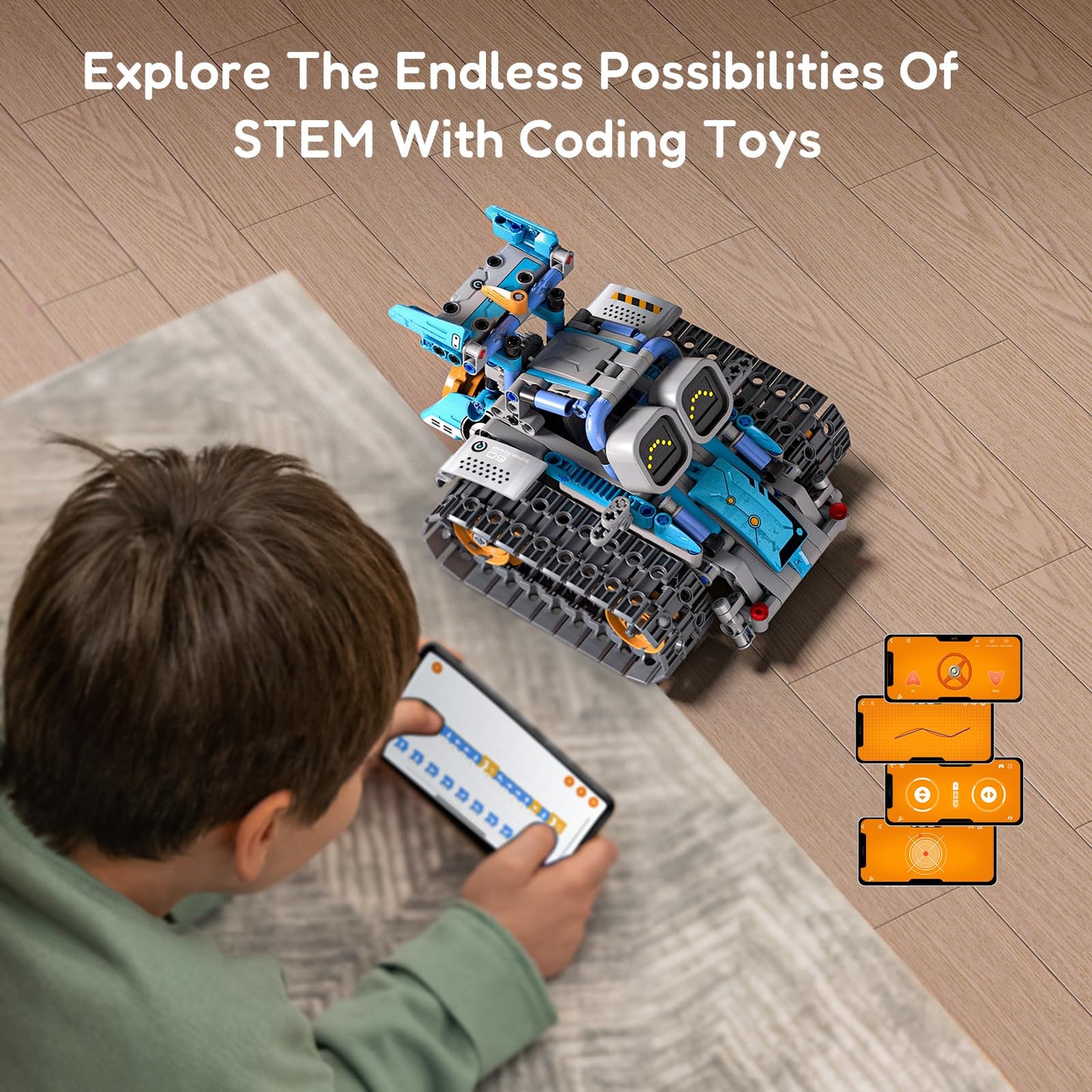 Sillbird Robot Building Kit With Remote Control Stem Gifts For Kids Age 8-12, Coding Robotics Technic Toy Set For Boys' Birthday, Buildable 5-In-1 Models With 435 Pieces
