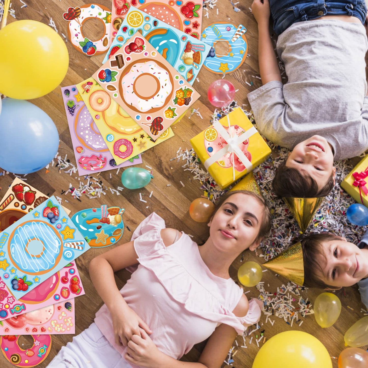 27 Sheets Make A Face Donut Stickers For Kids Make Your Own Dessert Stickers Mix And Match Sweets And Treats Fruit,Donut Themed