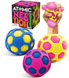 Schylling Atomic Nee Doh...Groovy Glob! Squishy, Squeezy, Stretchy Stress Fidget Balls Blue, Yellow & Pink Complete Gift Set Par