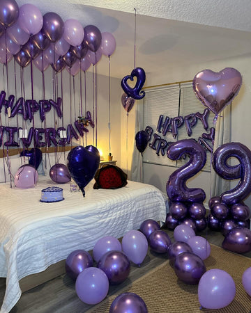 40 Balloon Number, Purple Number 40Th Birthday Balloons 40 Inch, 40 Years Old Purple Birthday Decorations For Men Women, 40Th An