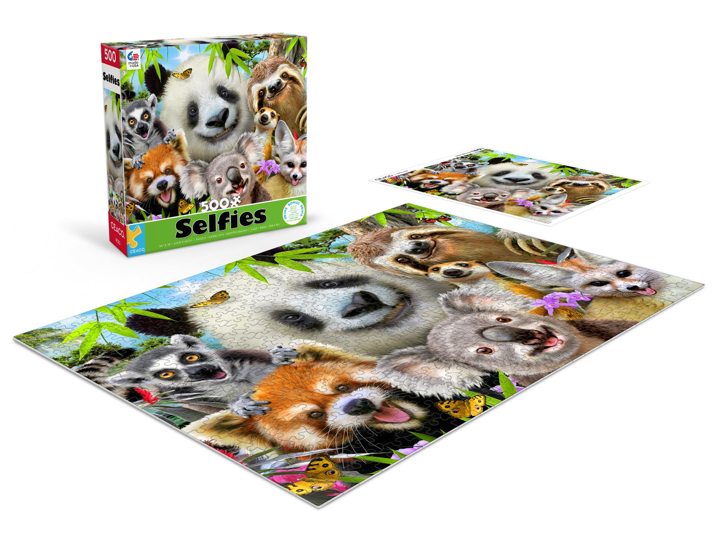 Ceaco - Selfies - Panda & Friends Selfies - 500 Piece Jigsaw Puzzle