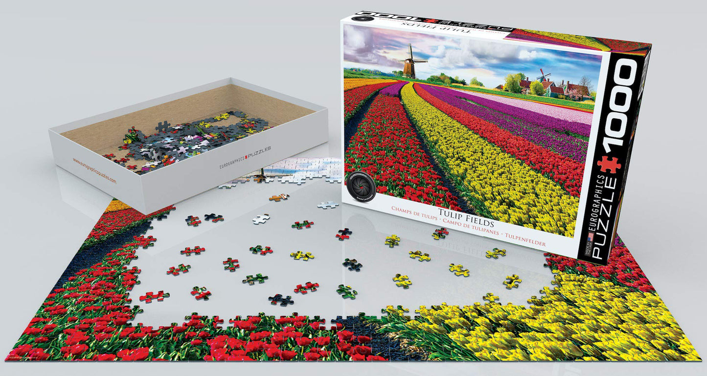 Eurographics (Eurhr Tulip Field - Netherlands 1000Piece Jigsaw Puzzle , Red