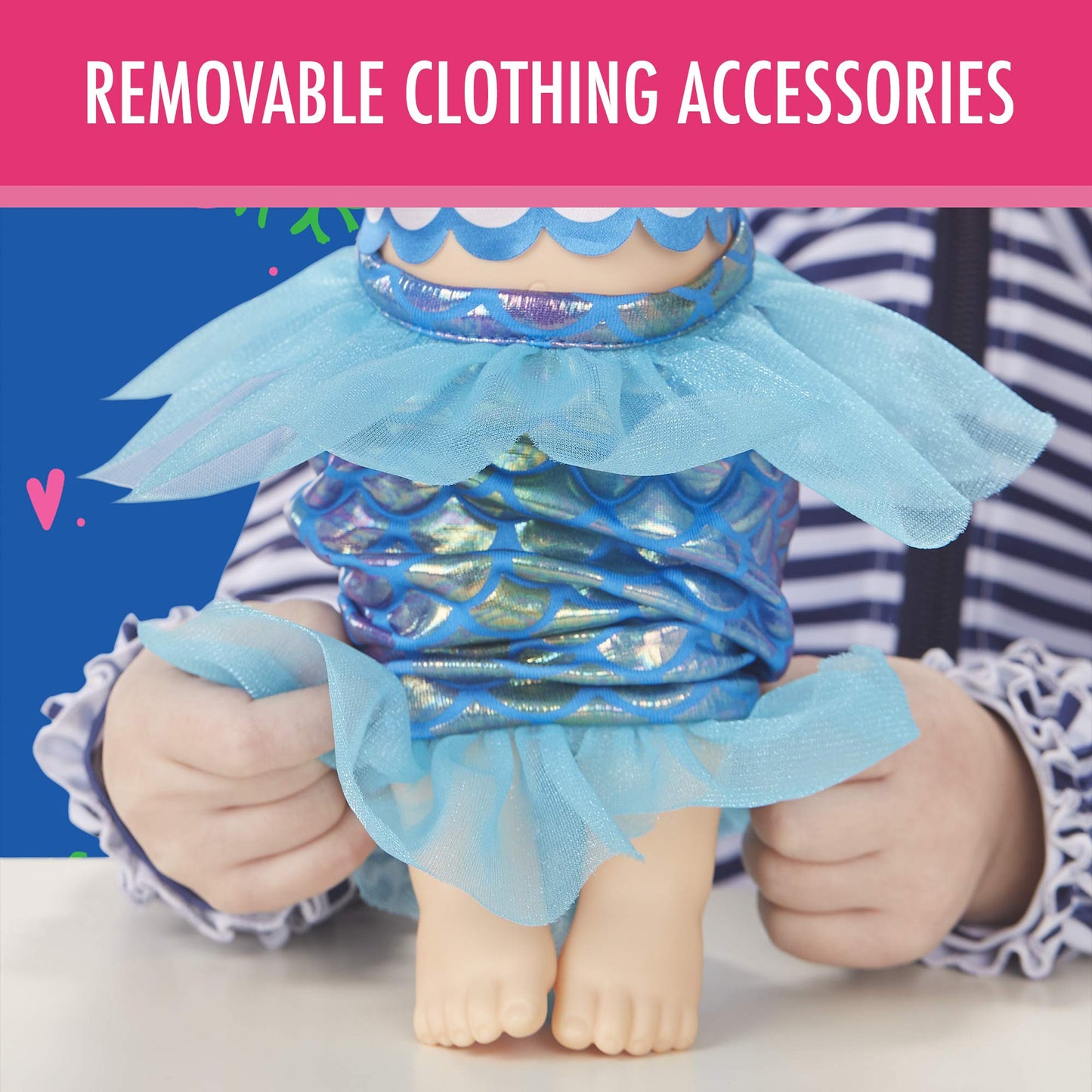 Baby Alive Shimmer ‘n Splash Mermaid Doll, Brown Hair, Plastic, Model E3693