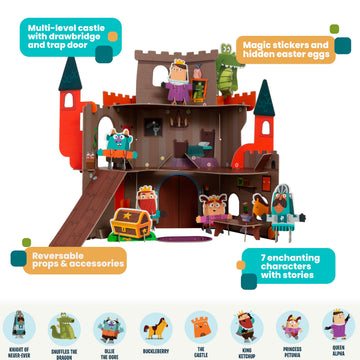 Playper Buildable Castle Playset - 3-in-1 Puzzle Craft for Kids 3+, Multicolor Playset for Educational STEM Learning and Pretend Play