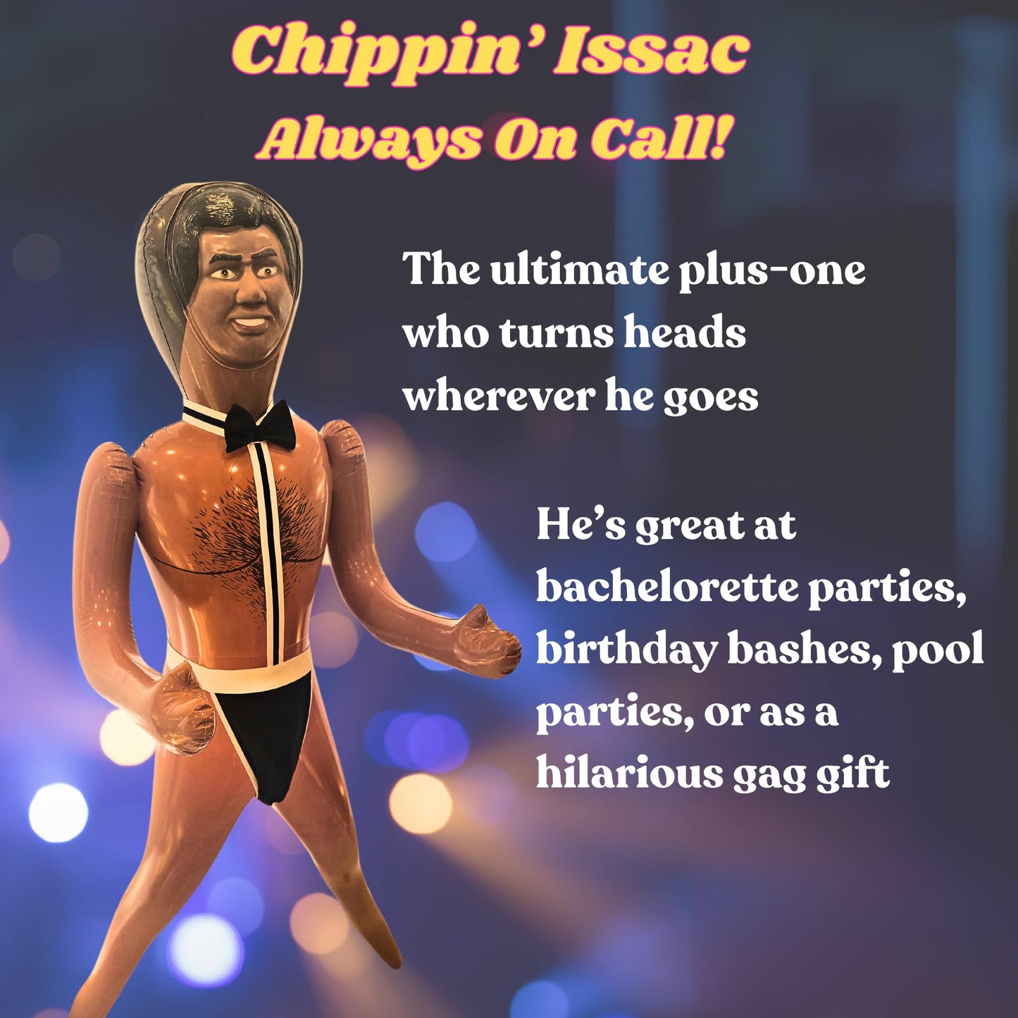 Merrimix - Isaac Inflatable Blow Up Doll with Chippendale Costume, Gag Gifts for Men, Bachelor Party Favors and Decorations Bach