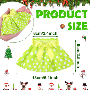 6 Pieces Santa Clothing Elf Dance Skirt Set Christmas Elf Skirts For Christmas Doll Holiday Decorations (Not Include Doll)(Fresh Style)