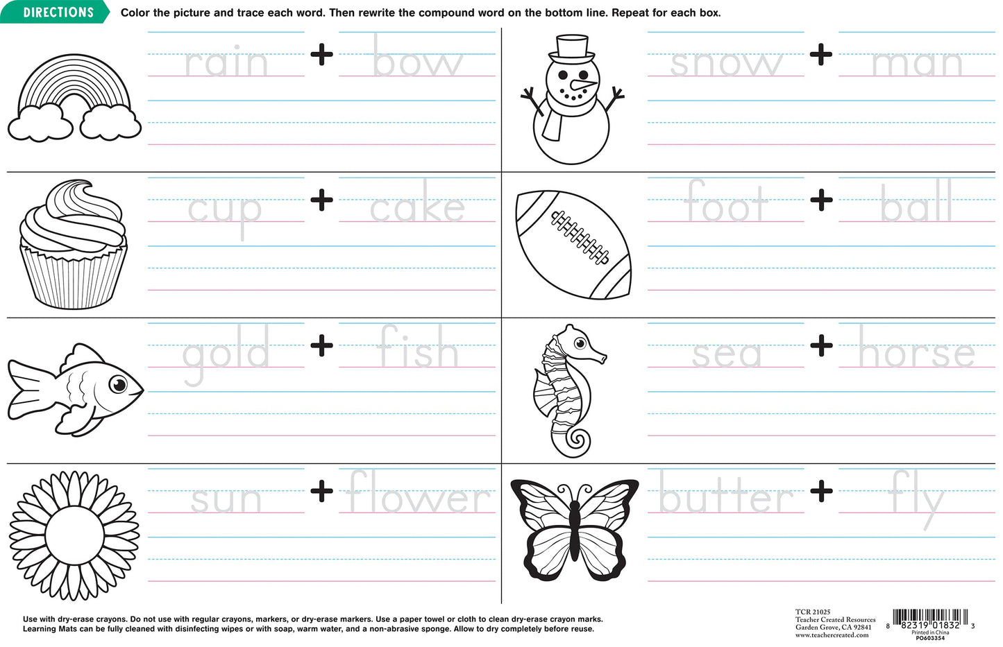 Compound Words Learning Mat
