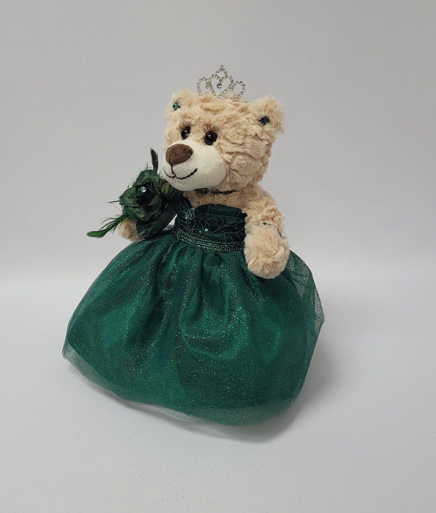 Kinnex Collections Since 1997 12'' Quince Anos Last Doll Teddy Bear With Dress (Centerpiece) ~ Arc09832-33 (Emerald Green)