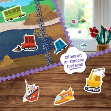 Dino Mini Stick4Ever Jelly Sticker Book - For Kids - Waterproof, Easy To Clean Jelly Stickers For Kids - Reusable Sticker Book F