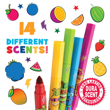 Scentco Smarkers Washable Scented Markers, Medium Tip, Assorted Colors, 14 Count