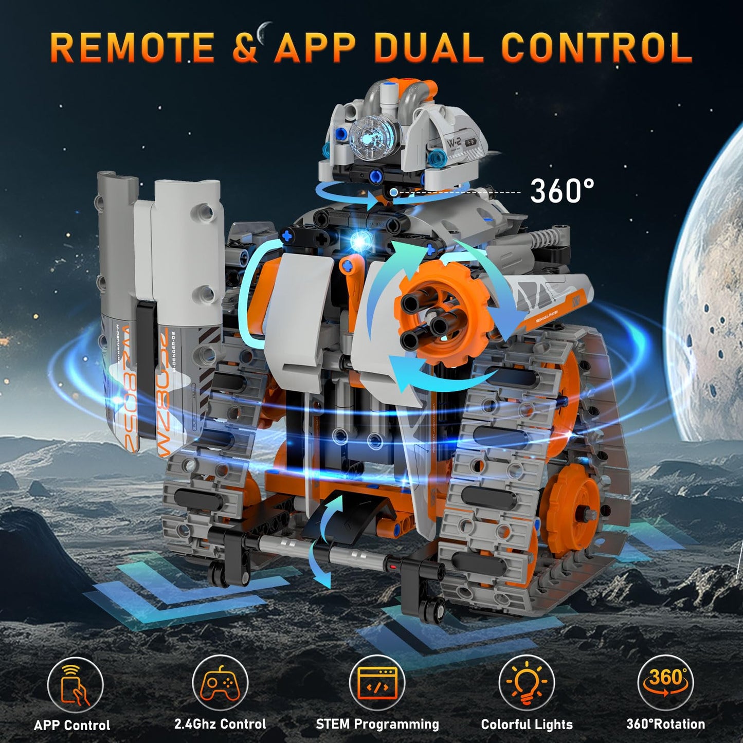 5In1 Stem Building Toys For Kids 6-14, Remote & App Controlled Mech Robots/Heavy Tanks/Tracked Racer Stem Building Kit For Kid S