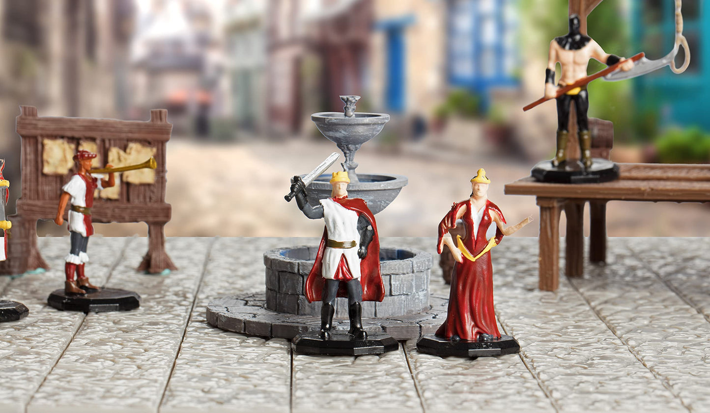 Townsfolk Mini Fantasy Figures - Nobility Class - 8Pc Hand-Painted Non Player Character Npc Miniatures - 1' Hex-Sized Compatible W Dnd Dungeons Dragons, Pathfinder Rpg Tabletop Games