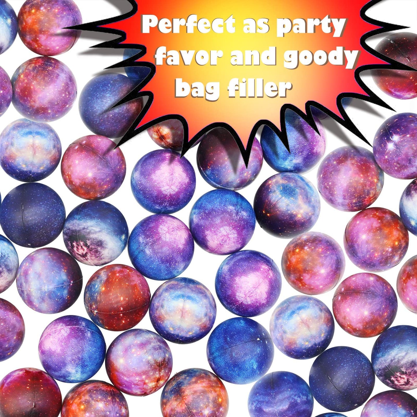 60 Pack Galaxy Stress Balls Bulk For Kids Adults 2.5 Inch Space Squeeze Anxiety Fidget Sensory Balls Children Outer Space Mini R