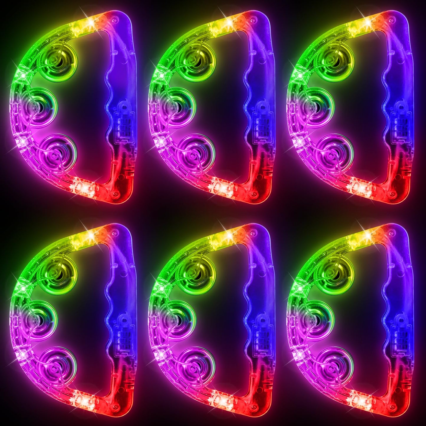 Aywewii Led Tambourine, Light Up Toys Handheld Musical Flashing Tamborine Autism Toys Party Supplies For Birthday Thanksgiving G