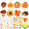 Funrous 32 Set Fall Suncatcher Craft Kit Autumn Harvest Suncatcher Paper Crafts with Tissue Paper DIY Window Stained Glass Effec