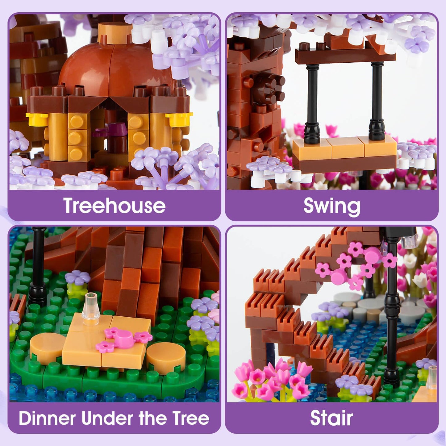 High Godo Cherry Blossom Bonsai Tree Micro Building Set, Japanese Sakura Tree House Model Sets, Flowers House Mini Bricks Building Kit, Creative Toys For Kids Adults 14+ (2200Pcs)