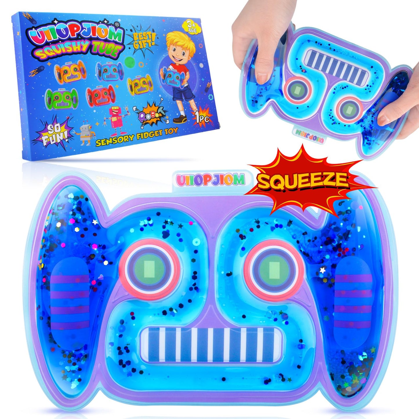 Sensory Fidget Toys For Boys Age 4 5 6 7 8-12 Year Old, Autism Calming Down Car Travel Toys, Autistic Squishy Tube Stress Relief