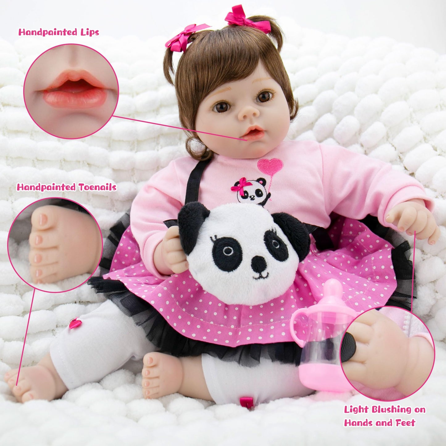 Aori 2.0 Reborn Baby Dolls Girl Set- 22 Inches Realistic Soft Vinyl Newborn Baby Doll That Look Real, Best Toy For Kids Ages 3+