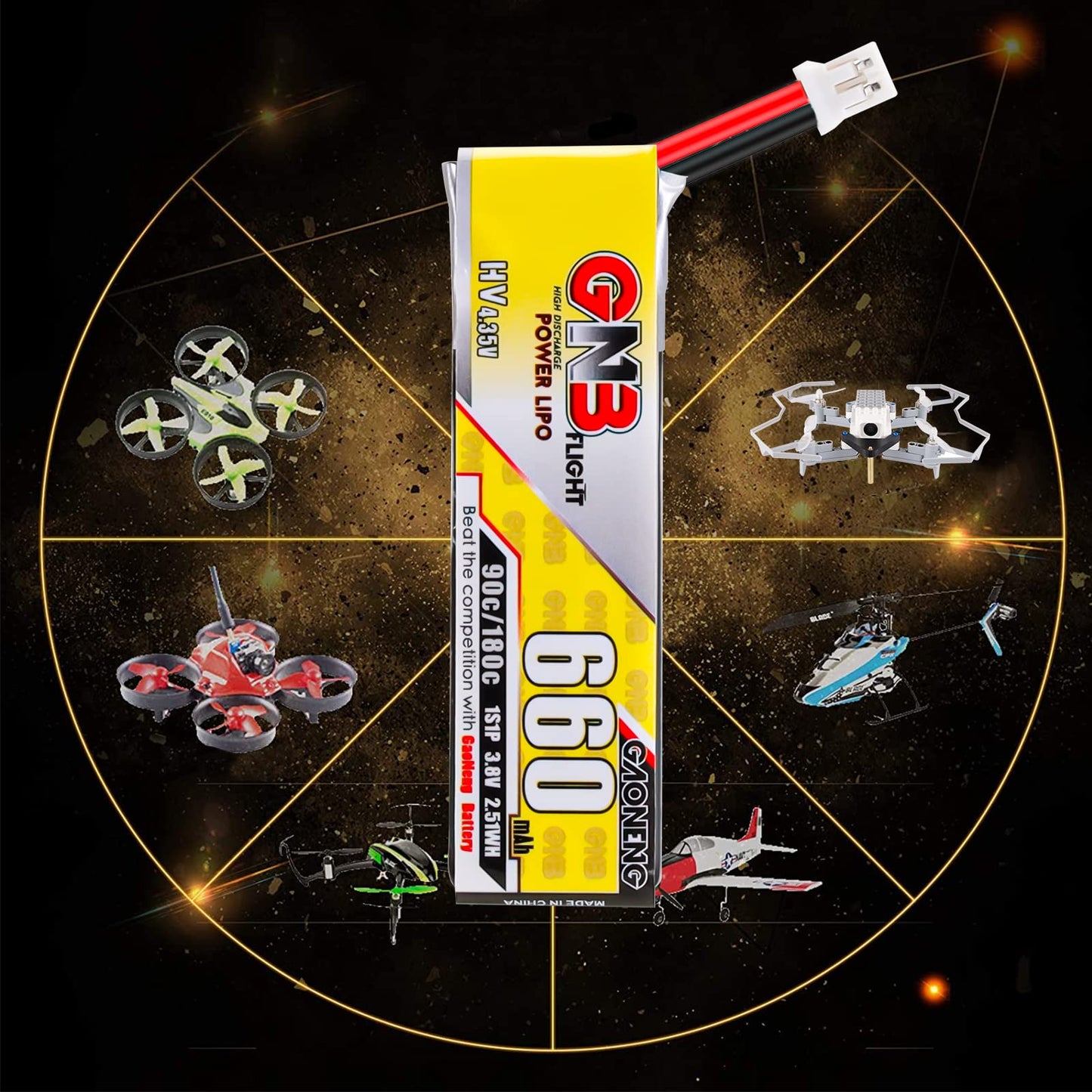4PCS 660mAh 1S LiPo Batteries 3.8V LiHV Battery 90C/180C JST-PH2.0 Connector for Eachines Trashcan Emax Tinyhawk Freestyle II Sn