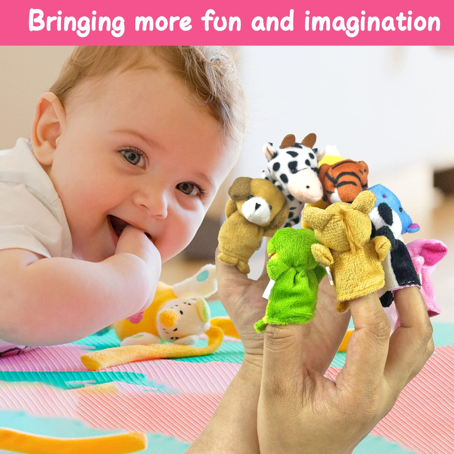 24 Pcs Finger Puppets Set Mini Stuffed Animals Finger Puppet Toys For Storytelling Playing Teaching Shows Playtime Schools Birth