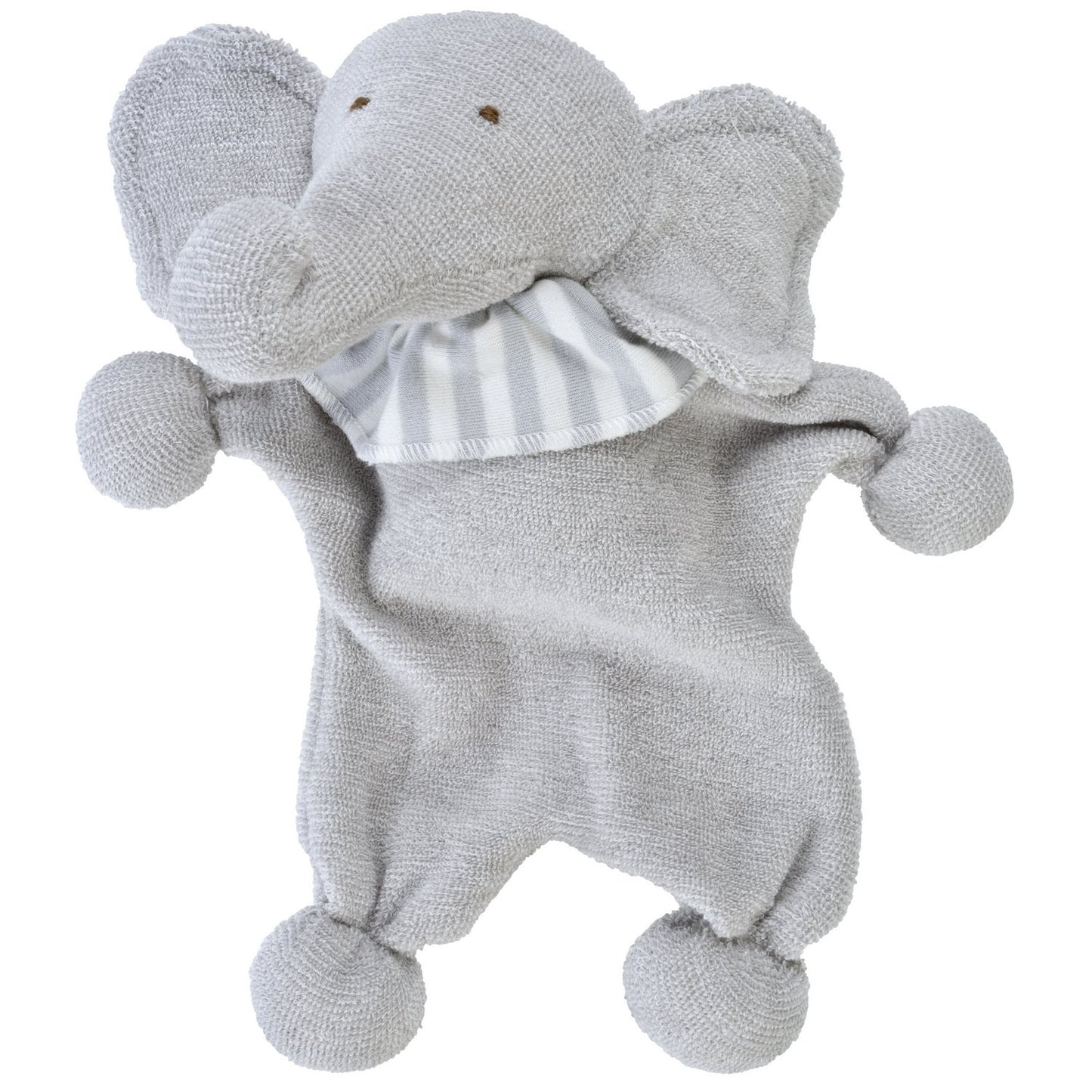 Under the Nile Elephant Lovey Toy - Organic Cotton, Grey, 9 Inches Tall, Super Absorbent Terrycloth