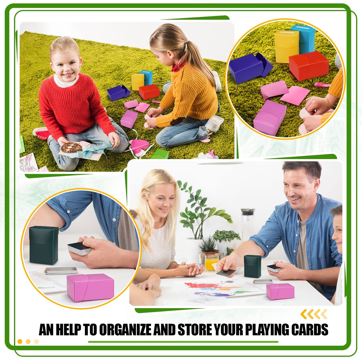 Zhehao 40-Piece Mint Deck Card Boxes with 20 Dividers - Storage Organizer for Trading Cards & Party Games, 2.88x1.88x3.88
