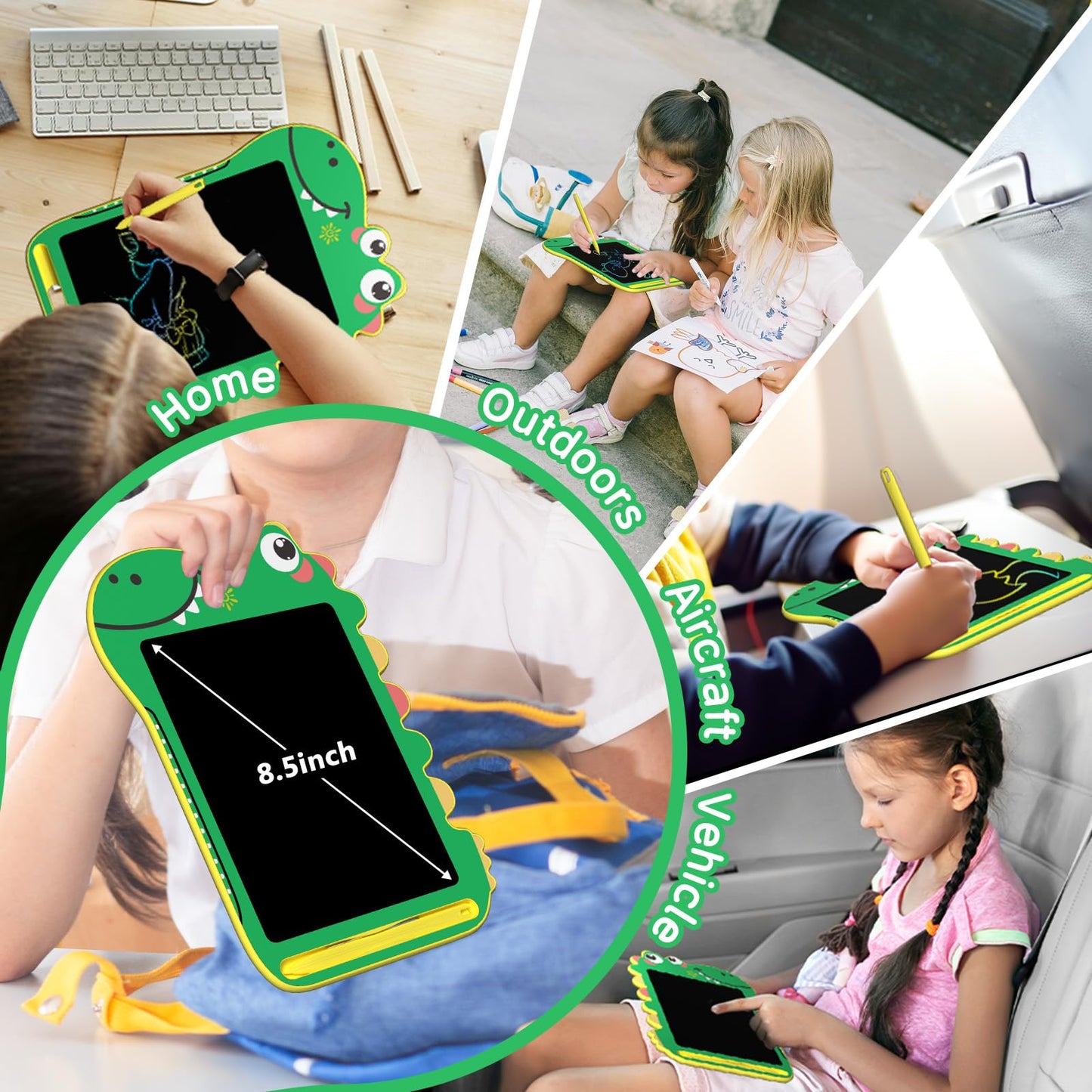 BKM LCD Writing Tablet for Kids, Educational Toddler Toys, Colorful Doodle Board Drawing Tablet with Screen Lock & Erase Button,