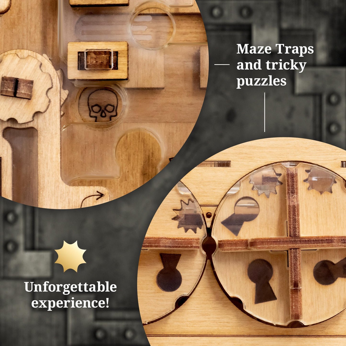 Idventure A-Maze-Ing Safe - Marble Run Money Puzzle Box - Tricky Gift Packaging - 3D Puzzle For Adults - Escape Room Game - Brai