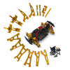 Rwlzlb For Hyper Go H16Bm Upgrades, 1/16 Rc Car Parts, Metal Upgrade Aluminum Accessories, Gold Replacement Parts Kit For H16Bm