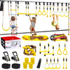 Ninja Line 2X65Ft Ninja Warrior Obstacle Course For Kids - Ninja Slackline With 14 Obstacles - Ninja Course For Kids With Swing,