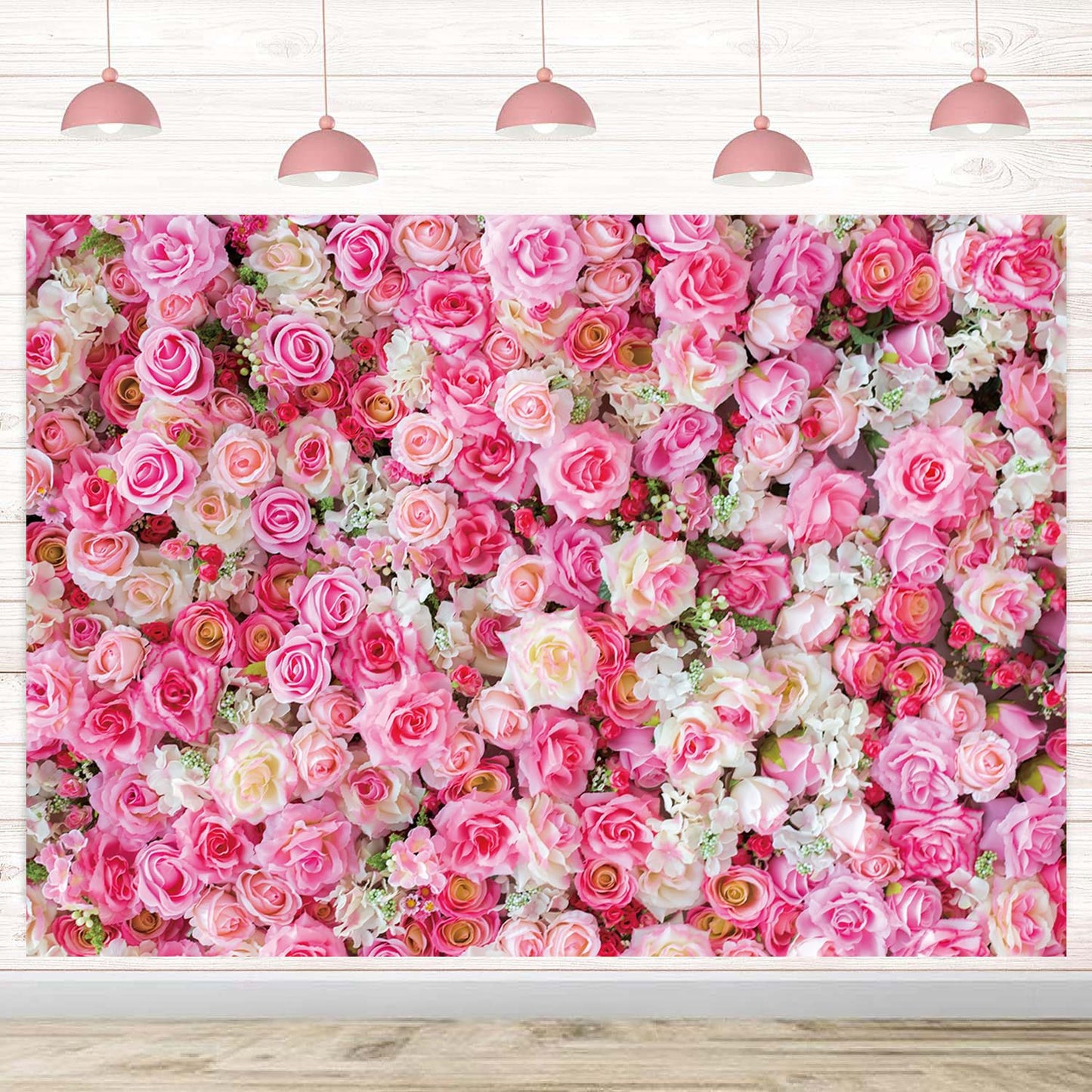 Pink Floral Backdrop Flower Wall Photography Background Valentines Day Party Decorations for Bridal Shower Wedding Baby Shower B